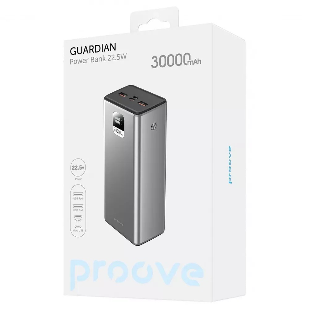 Універсальна мобільна батарея Proove Guardian 22.5W 30000mAh (2001001750053)